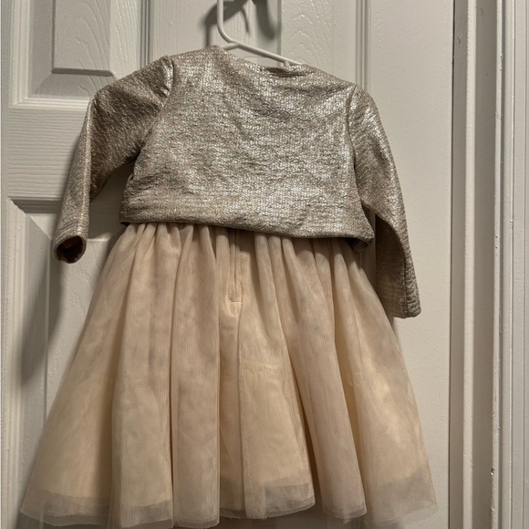 Bonnie Baby Silver and Cream Dress with Jacket - Picture 2 of 6